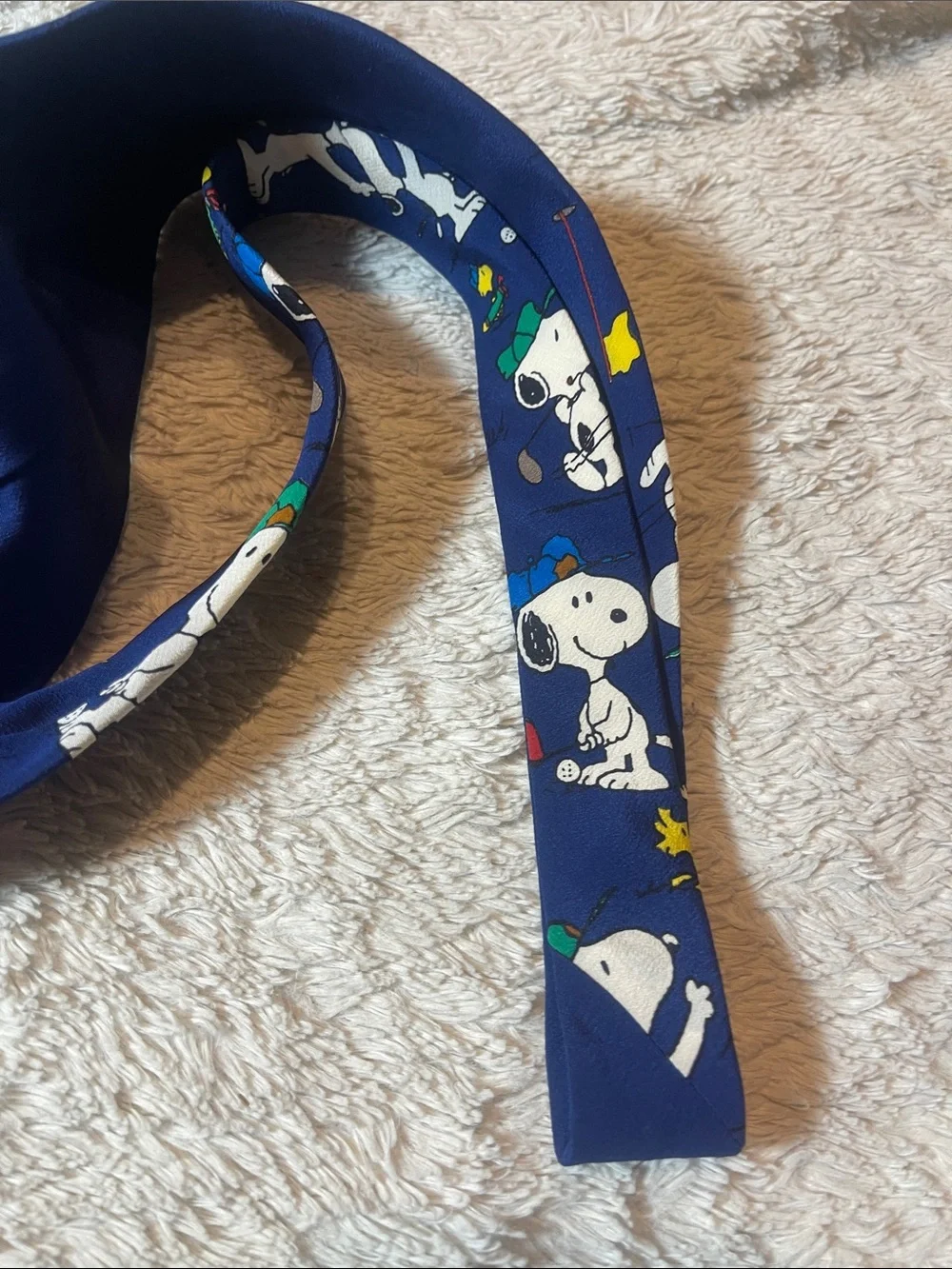 Peanuts Navy Blue Snoopy & Woodstock Joe golfer tie